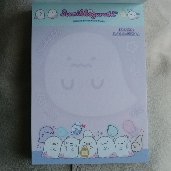 San-X Sumikko Gurashi Welcome to the Night Park medium memo pad - Blue - Picture 4 of 8